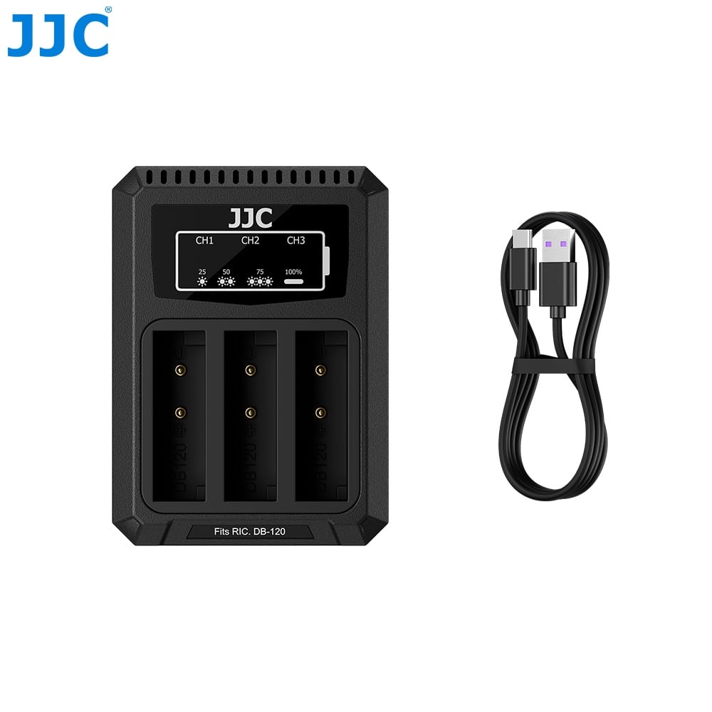 JJC 相機電池充電器 理光 RICOH GR4 GR4 HDF DB-120 三槽充電器 Type C 一年保固